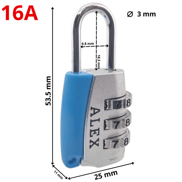 Khóa số Alex vali 16A