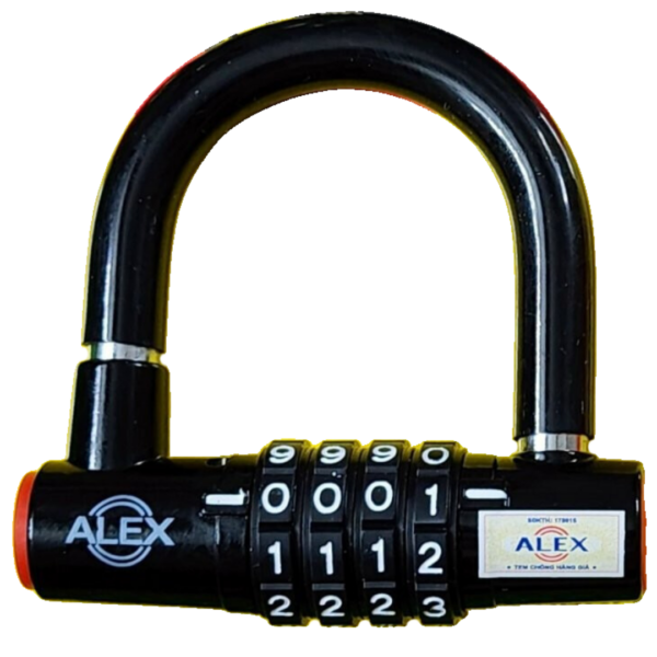 Khóa số chữ U đỏ đen ALEX