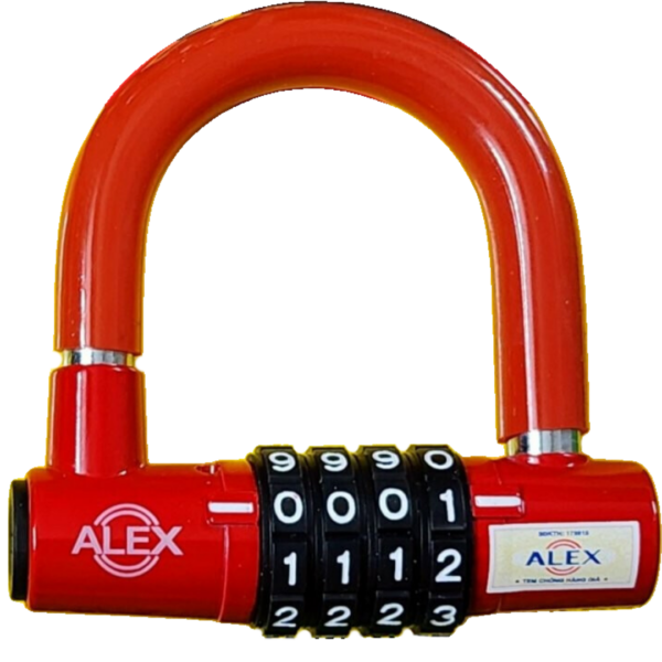 Khóa số chữ U đỏ đen ALEX