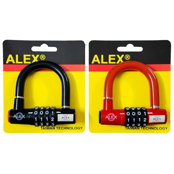 Khóa số chữ U đỏ đen ALEX